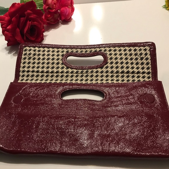 NWOT Hobo International Burgundy Leather Clutch - Picture 3 of 5